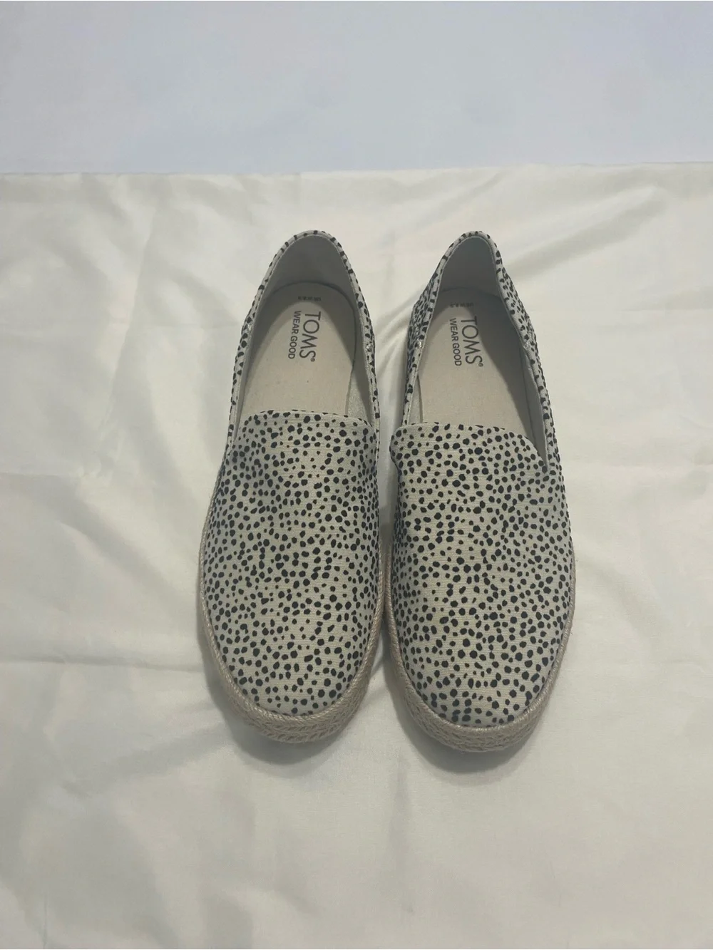 TOMS Cream Dalmatian Print Espadrille Slip-Ons BOHO